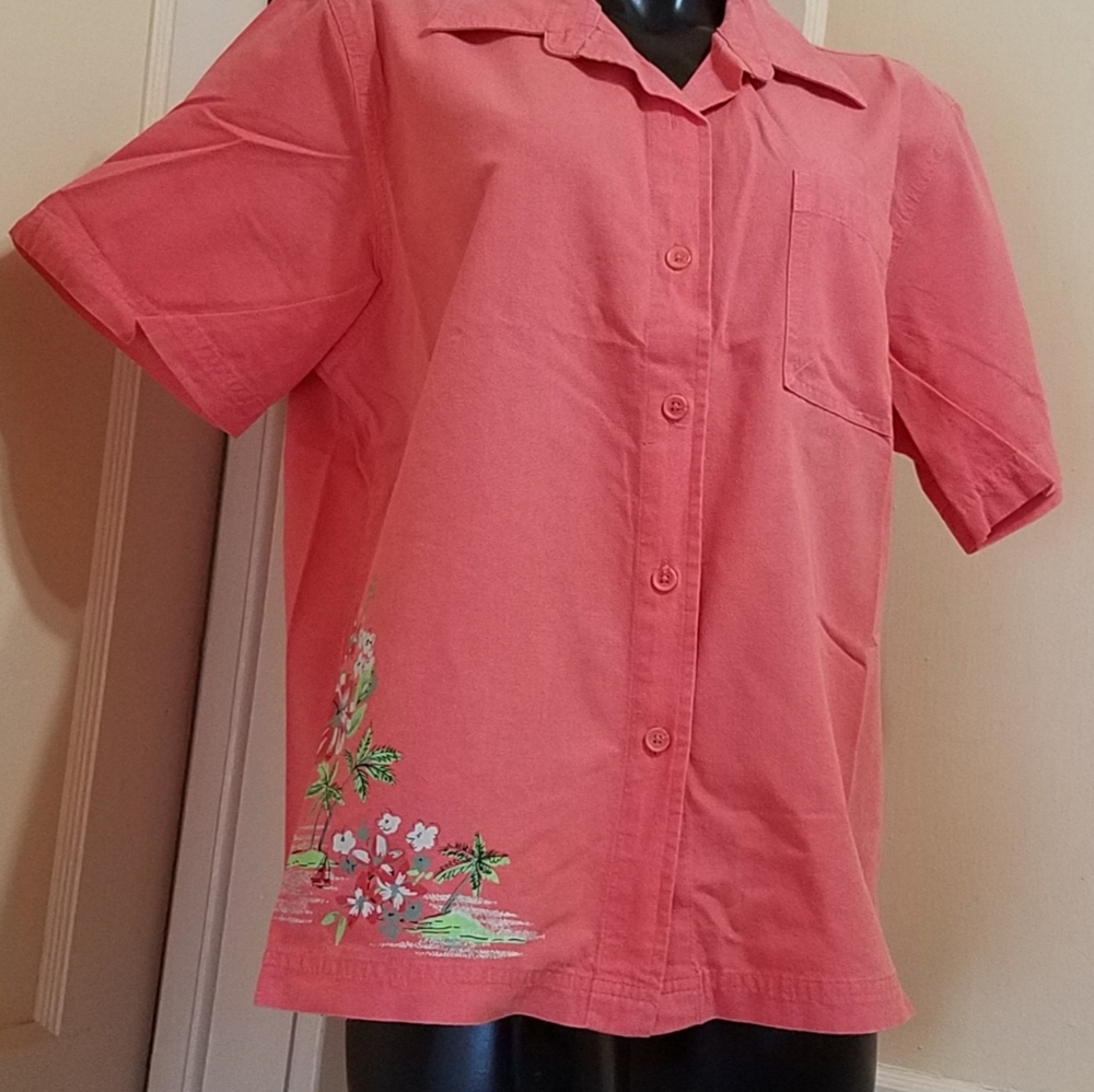 Capagallo Peach/Pink Button Down Shirt
